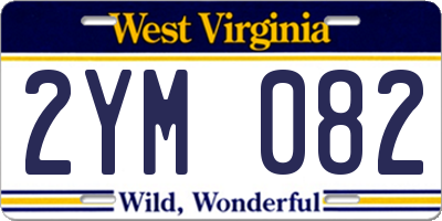 WV license plate 2YM082
