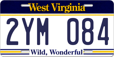 WV license plate 2YM084