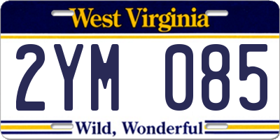WV license plate 2YM085