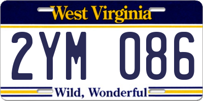 WV license plate 2YM086
