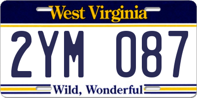 WV license plate 2YM087
