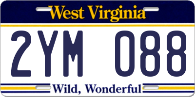 WV license plate 2YM088
