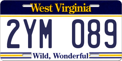 WV license plate 2YM089