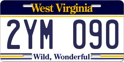 WV license plate 2YM090