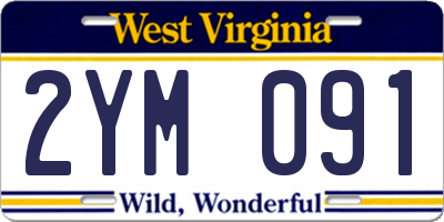 WV license plate 2YM091