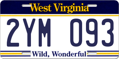 WV license plate 2YM093