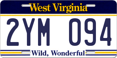 WV license plate 2YM094