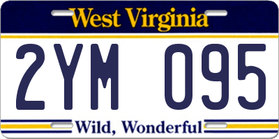 WV license plate 2YM095