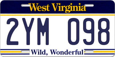 WV license plate 2YM098