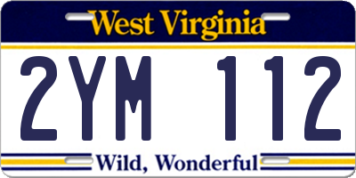 WV license plate 2YM112