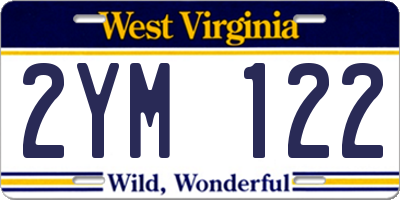 WV license plate 2YM122