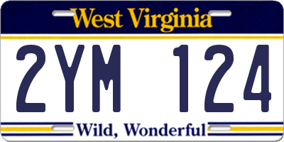 WV license plate 2YM124