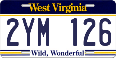WV license plate 2YM126