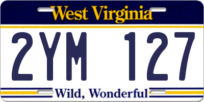 WV license plate 2YM127