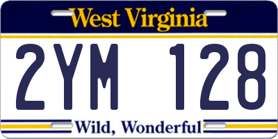 WV license plate 2YM128
