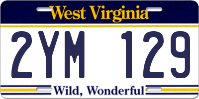 WV license plate 2YM129