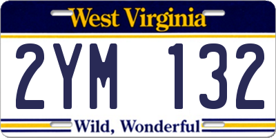 WV license plate 2YM132