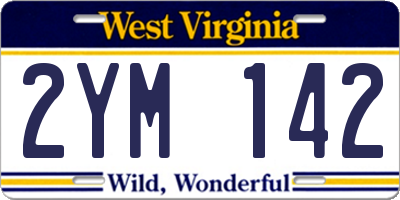 WV license plate 2YM142