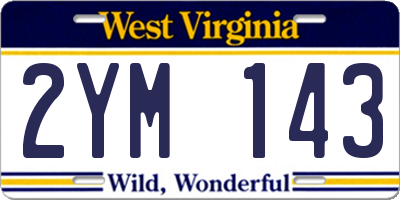 WV license plate 2YM143