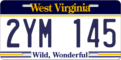 WV license plate 2YM145