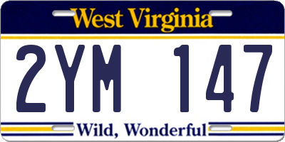 WV license plate 2YM147