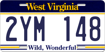WV license plate 2YM148