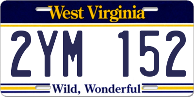WV license plate 2YM152