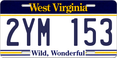 WV license plate 2YM153
