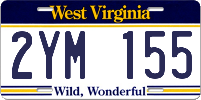 WV license plate 2YM155