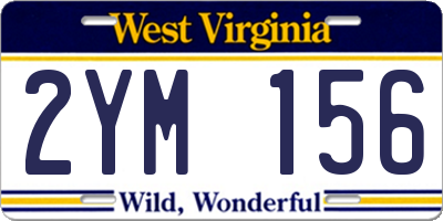 WV license plate 2YM156