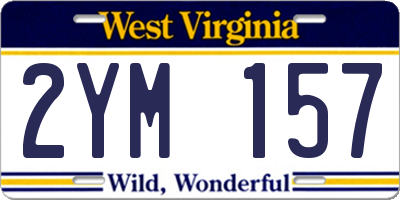 WV license plate 2YM157