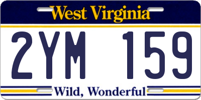 WV license plate 2YM159