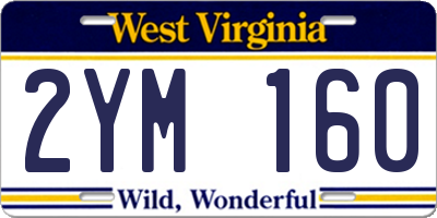 WV license plate 2YM160