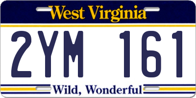 WV license plate 2YM161