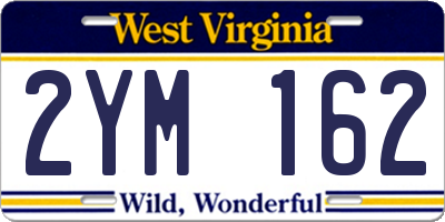 WV license plate 2YM162