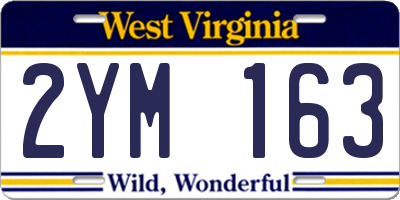 WV license plate 2YM163