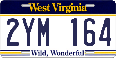 WV license plate 2YM164