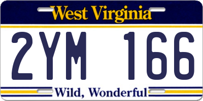 WV license plate 2YM166