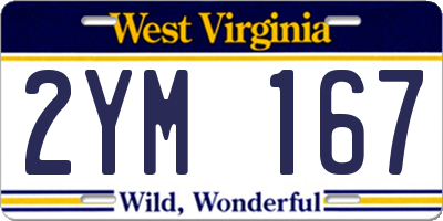 WV license plate 2YM167