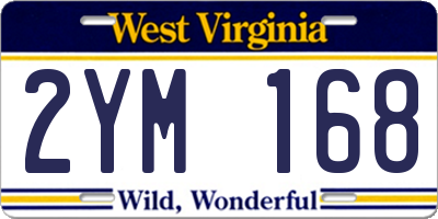 WV license plate 2YM168