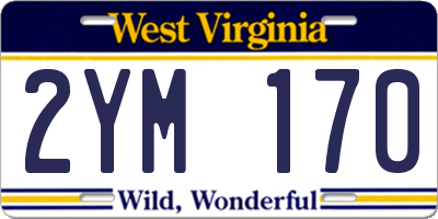 WV license plate 2YM170
