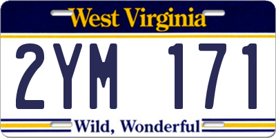 WV license plate 2YM171