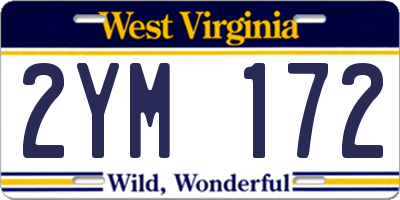 WV license plate 2YM172