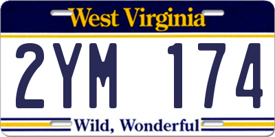 WV license plate 2YM174