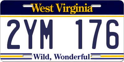 WV license plate 2YM176