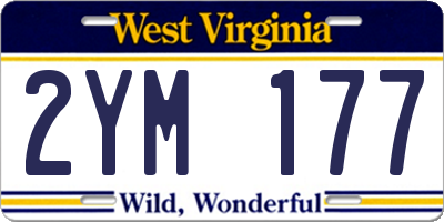 WV license plate 2YM177