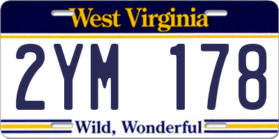 WV license plate 2YM178