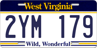 WV license plate 2YM179