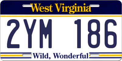 WV license plate 2YM186