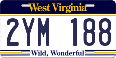 WV license plate 2YM188